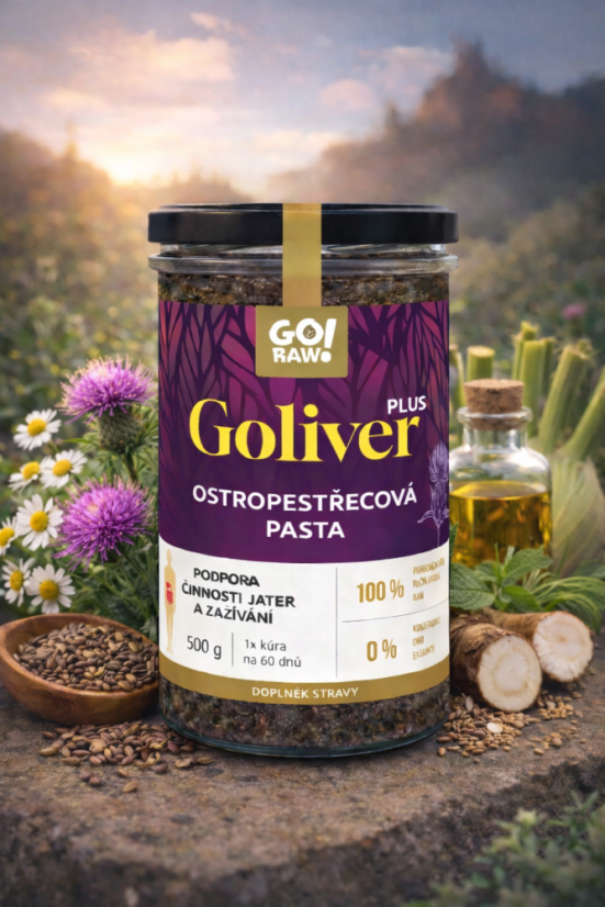 Goliver PLUS - ostropestřecová pasta na játra a zažívání - 500 g